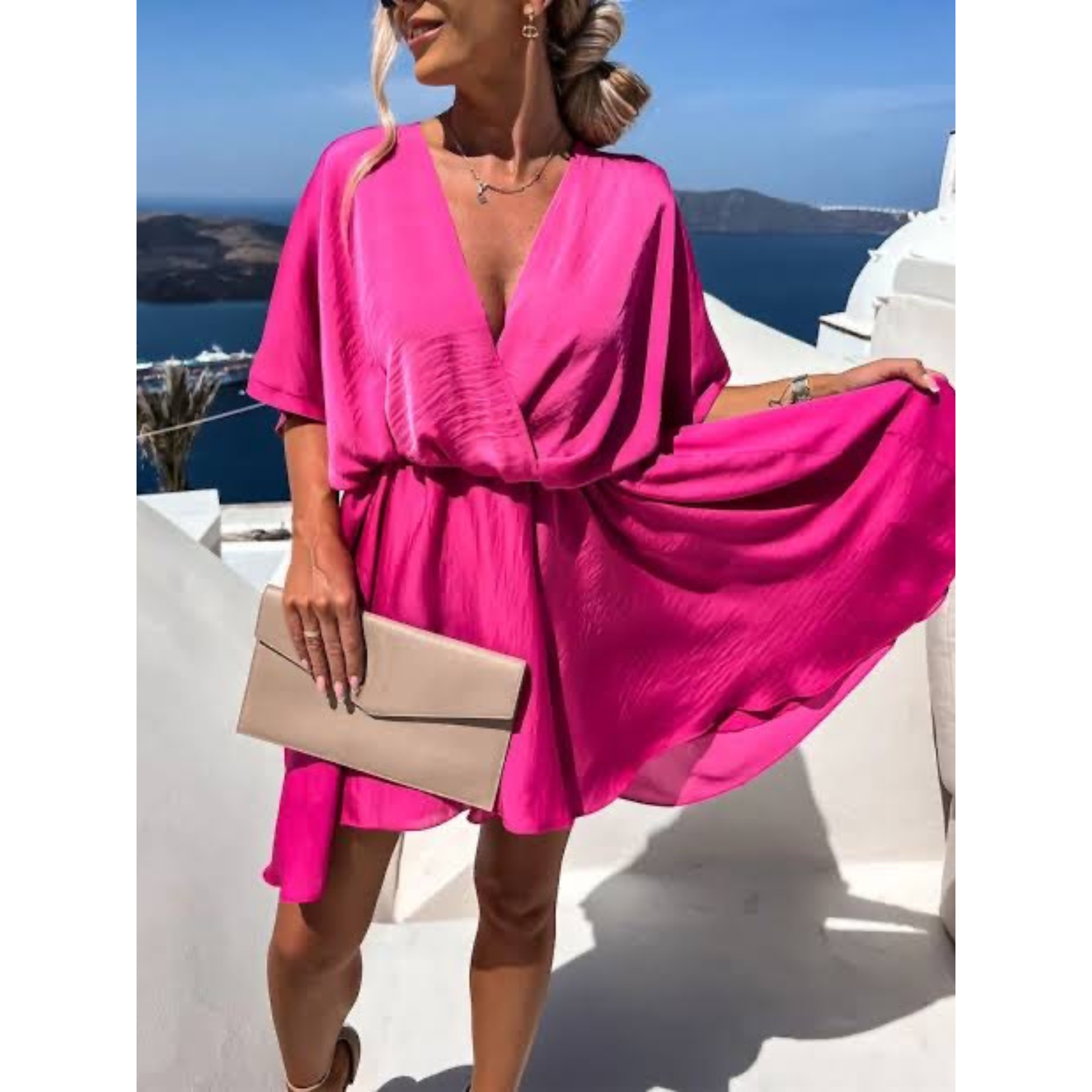 Femmes Robe Boho | V-Neck et Coupe Fluide