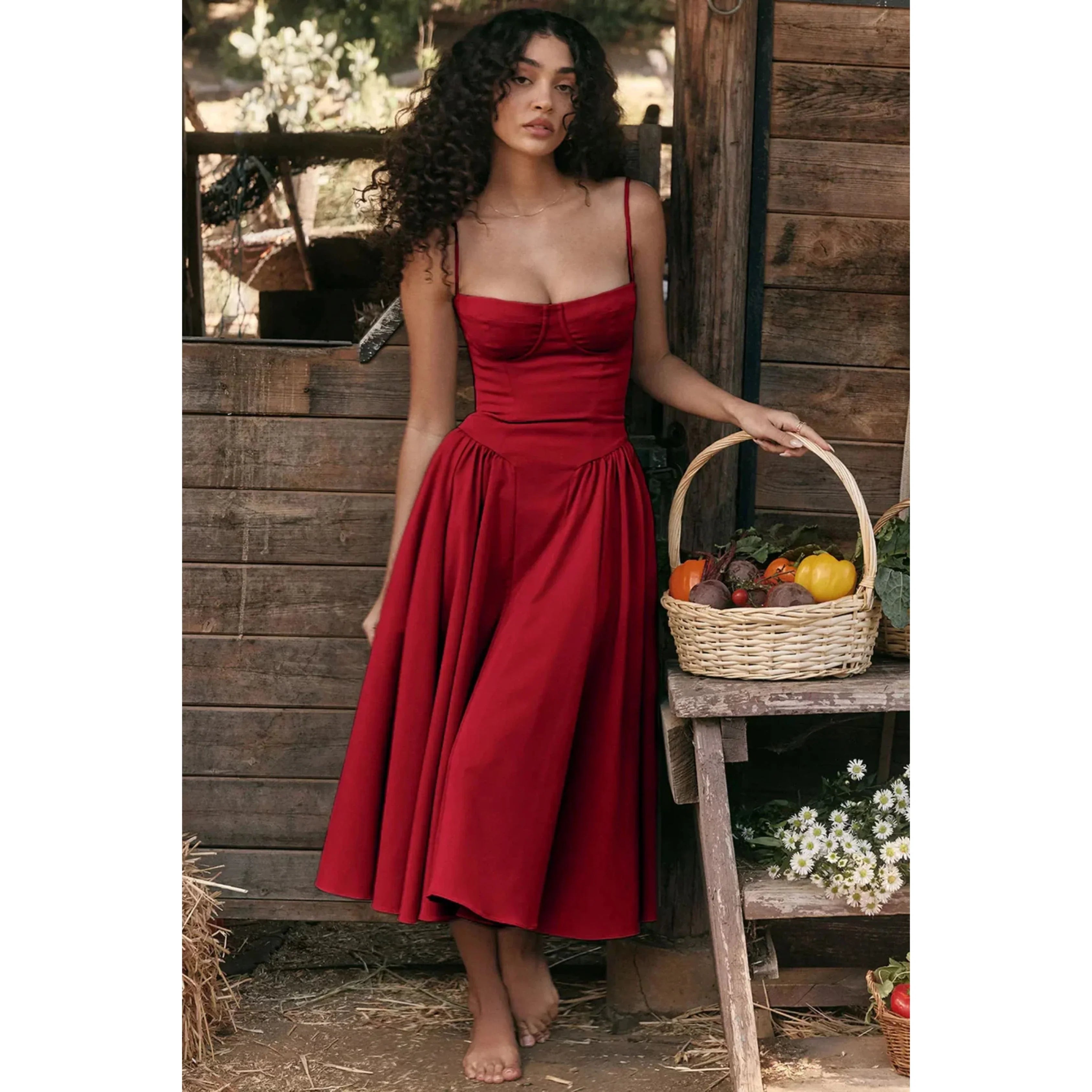 Femmes Robe Midi | Sans Manches