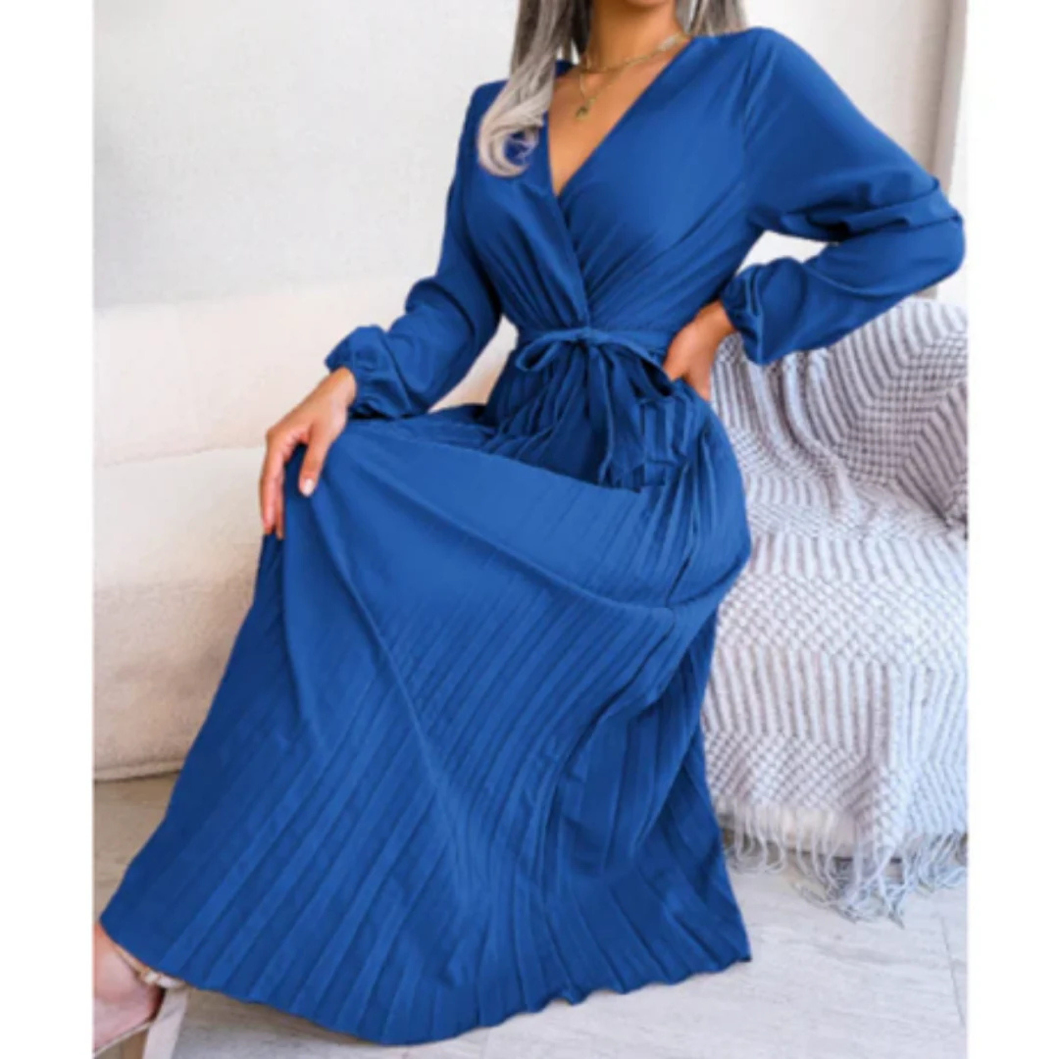 Laurianne | Femme Robe Midi | Coupe Portefeuille Fluide