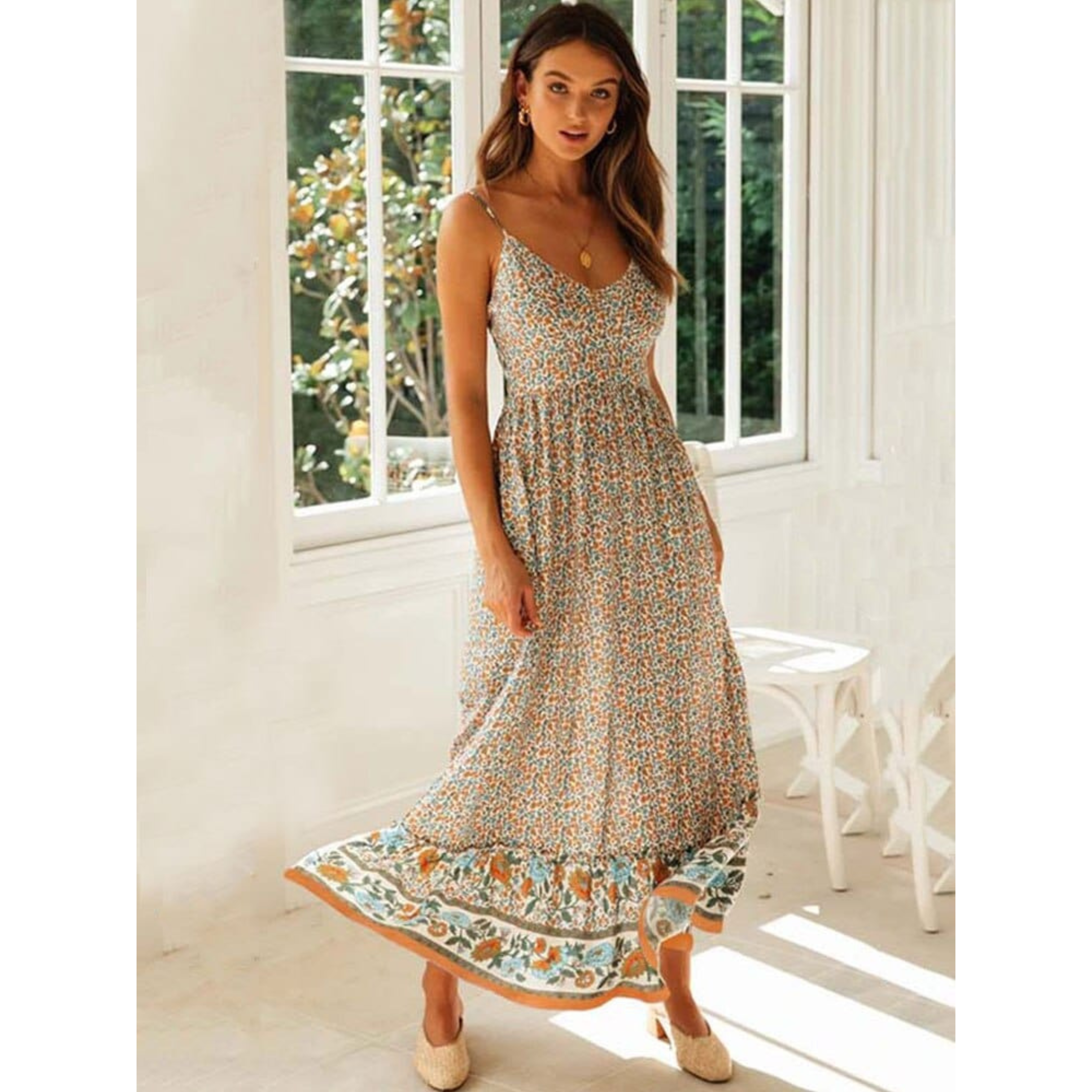 Femmes Robe | V-Neck Moderne