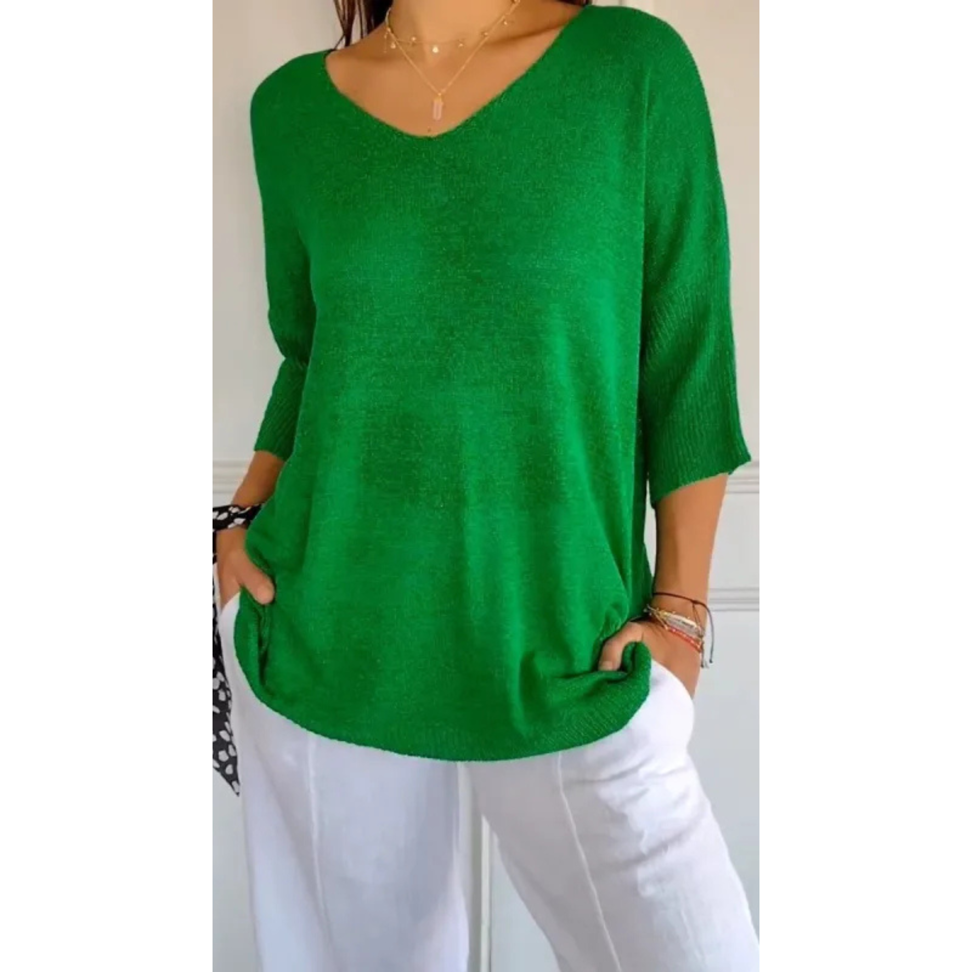 Femmes Top Maille | Décolleté V Confortable