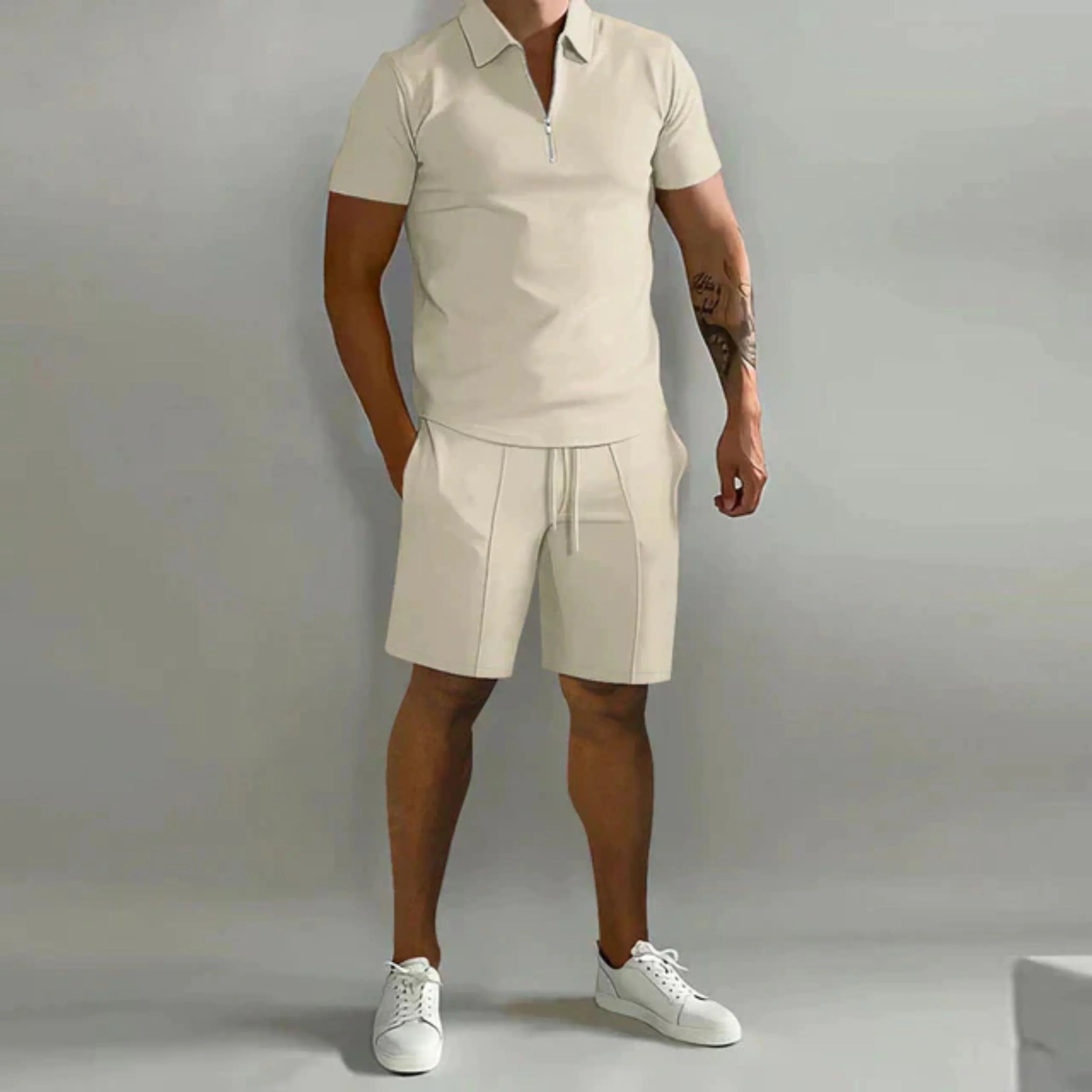 Hommes Ensemble Polo et Short | Luxueux Pour l'Été
