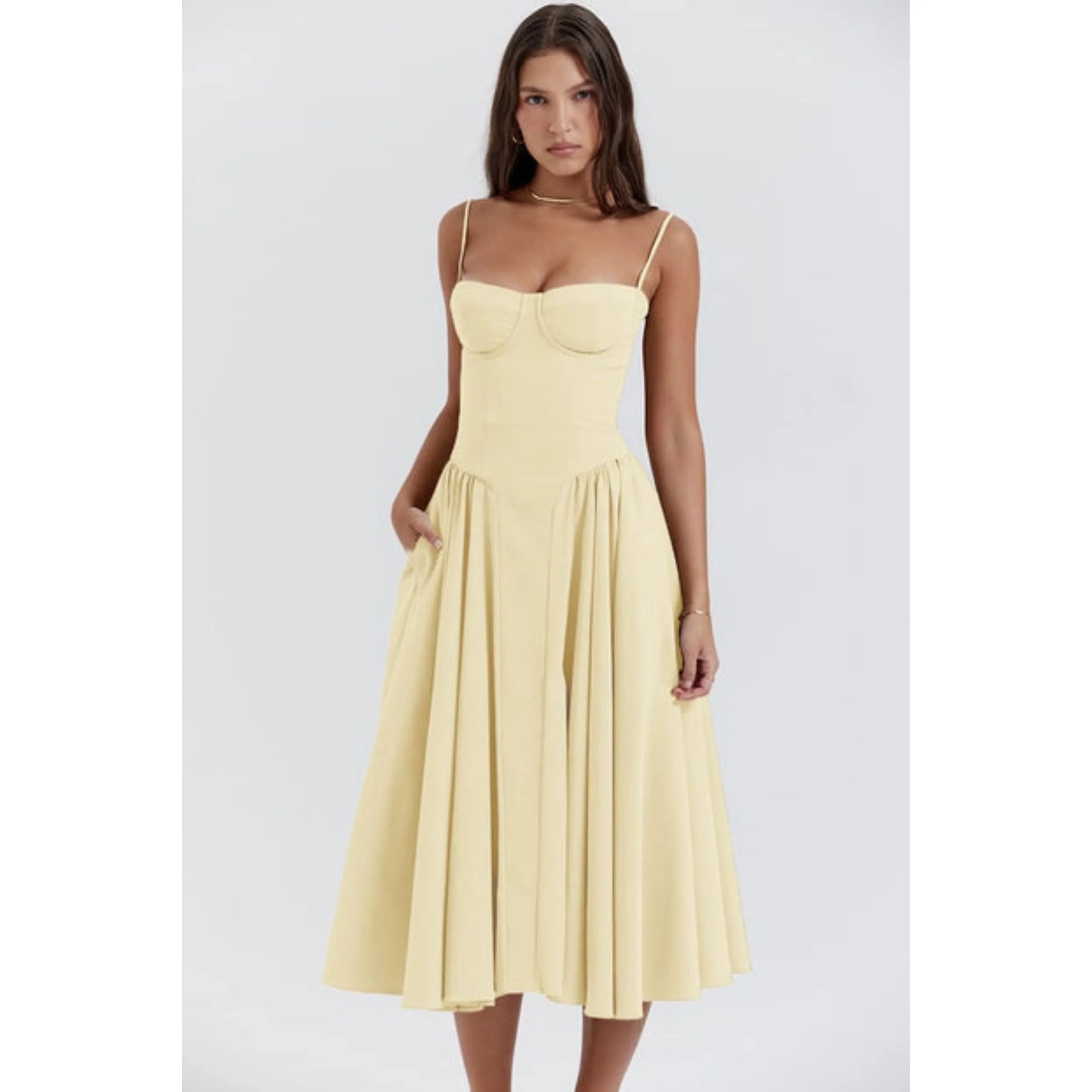 Femmes Robe Midi | Sans Manches
