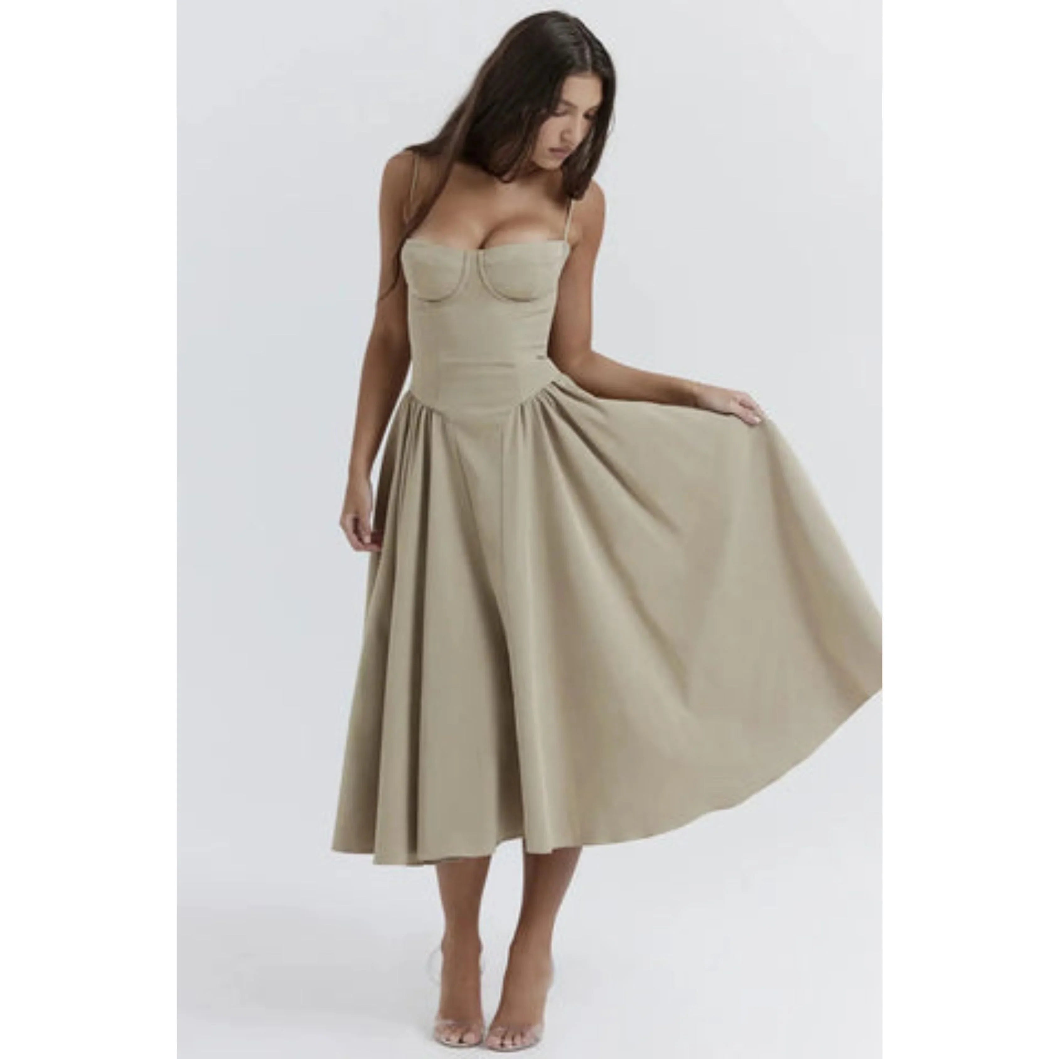 Femmes Robe Midi | Sans Manches