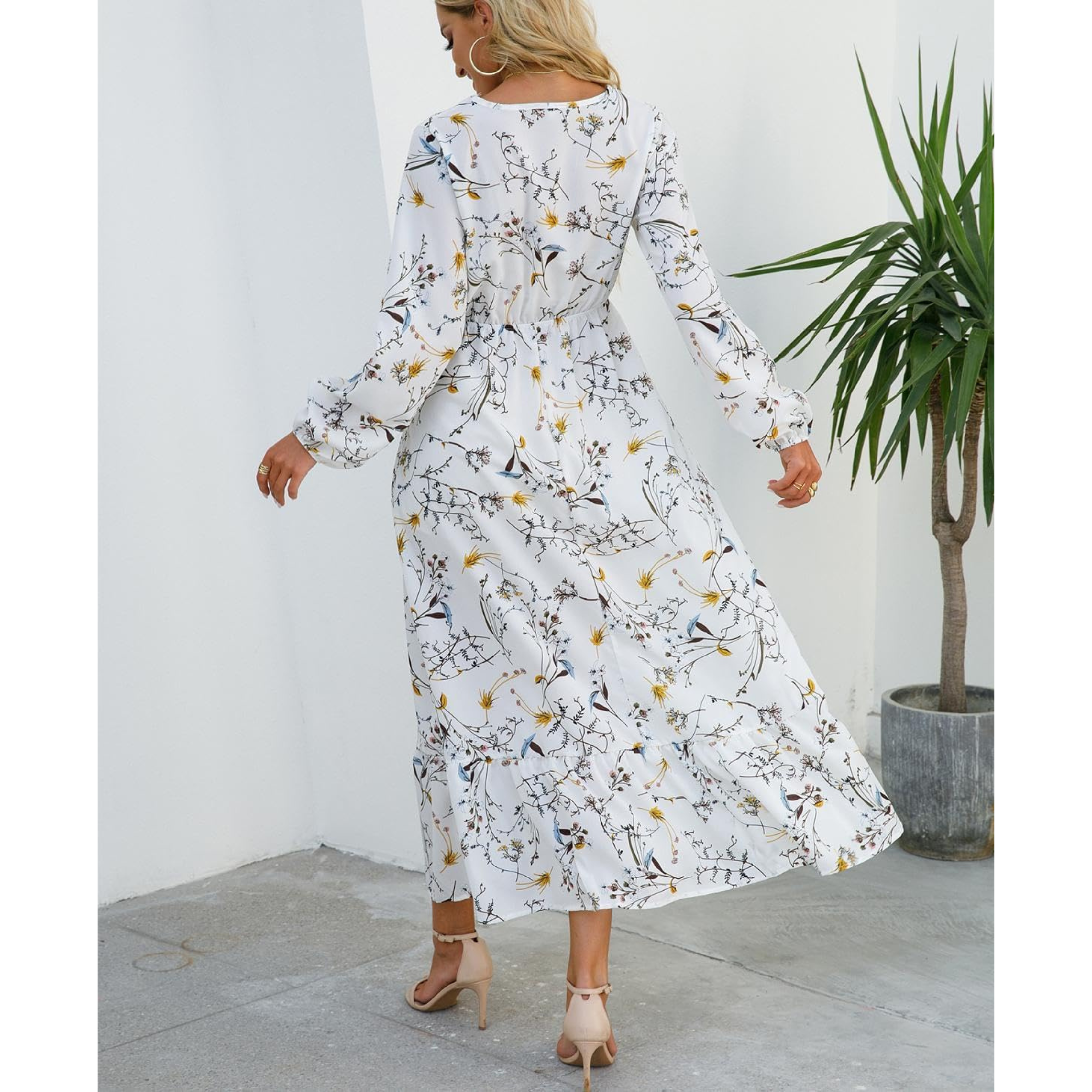 Femmes Robe Midi Boho | Imprimé Fleuri et Style Cérémonie