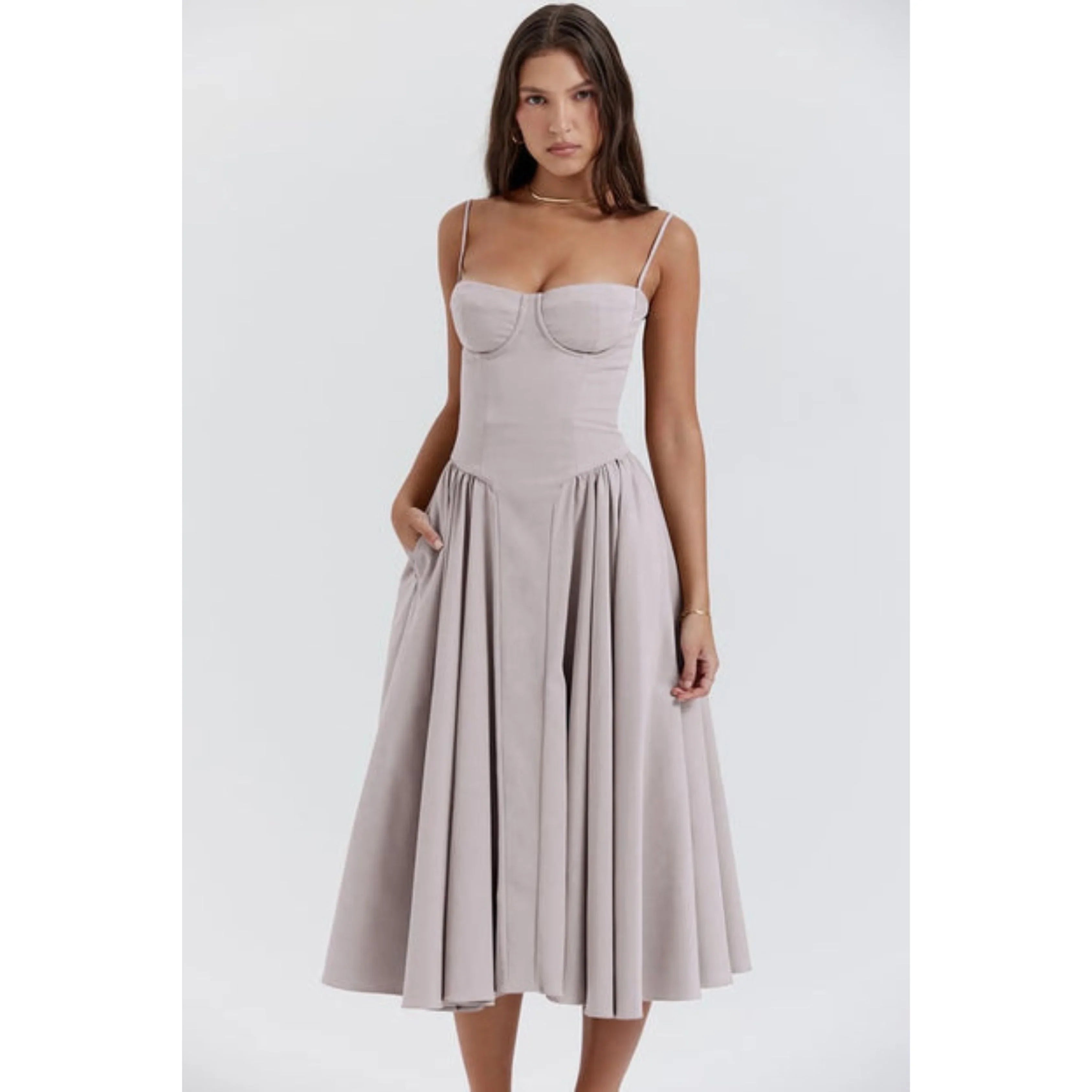 Femmes Robe Midi | Sans Manches