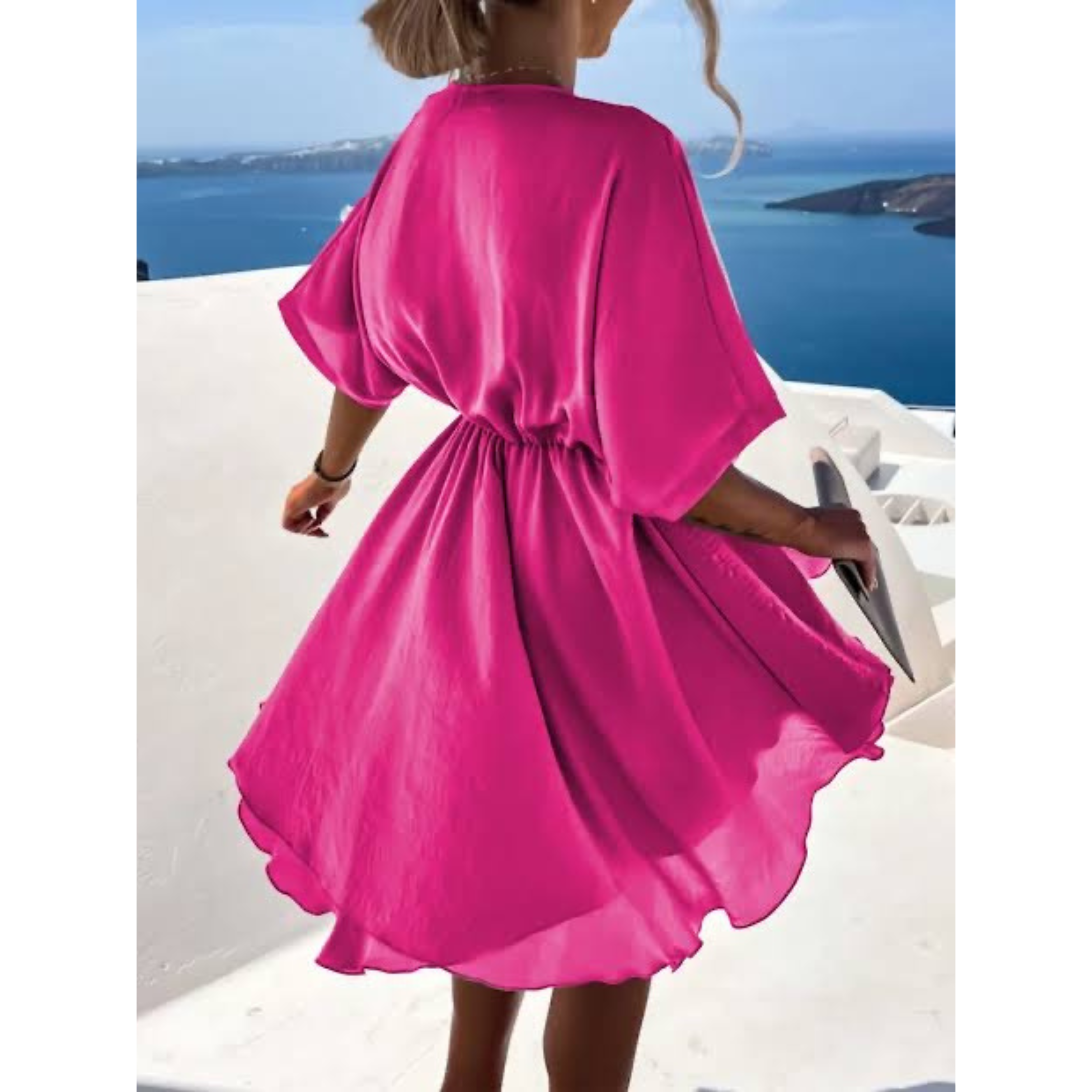 Femmes Robe Boho | V-Neck et Coupe Fluide