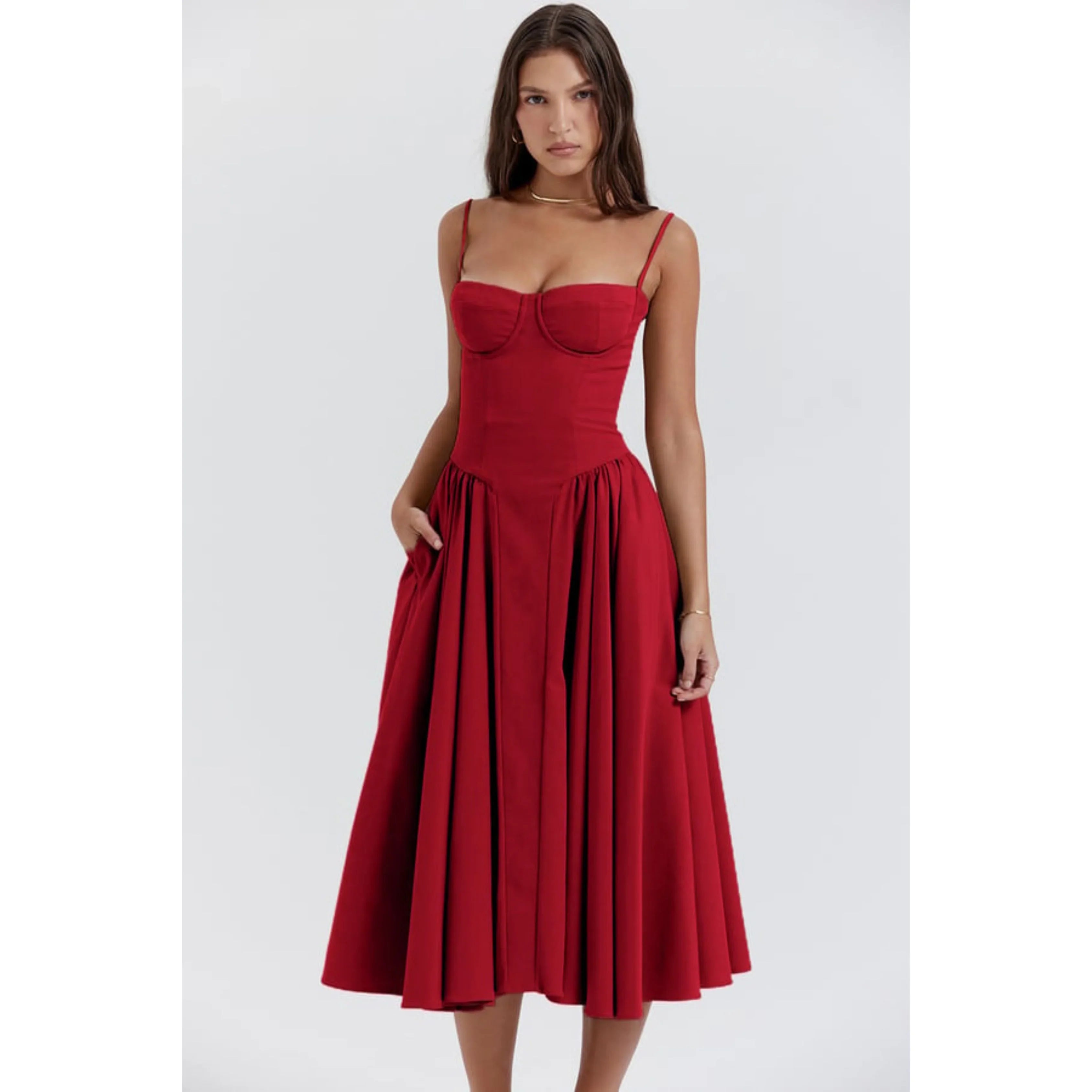 Femmes Robe Midi | Sans Manches