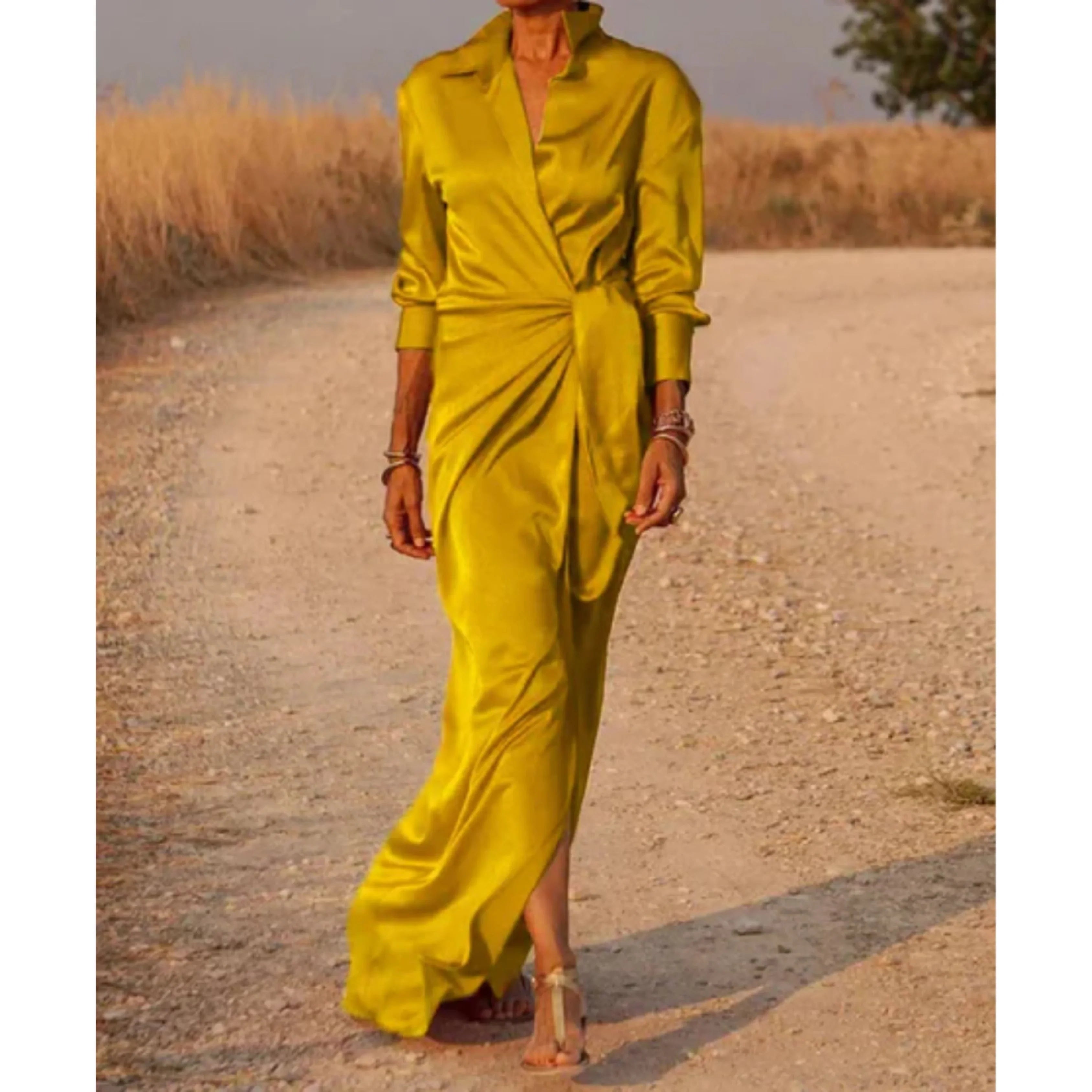 Femmes Robe Chemise Portefeuille | Maxi