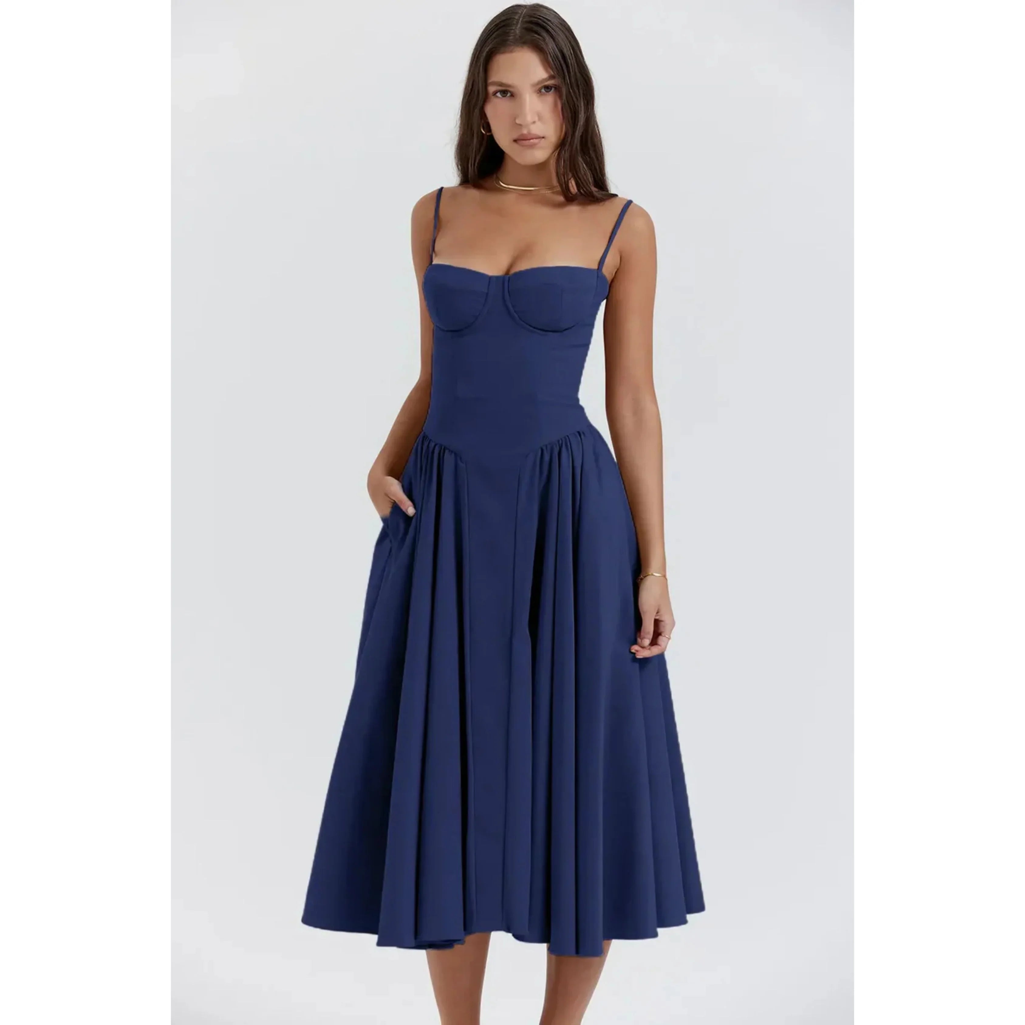 Femmes Robe Midi | Sans Manches