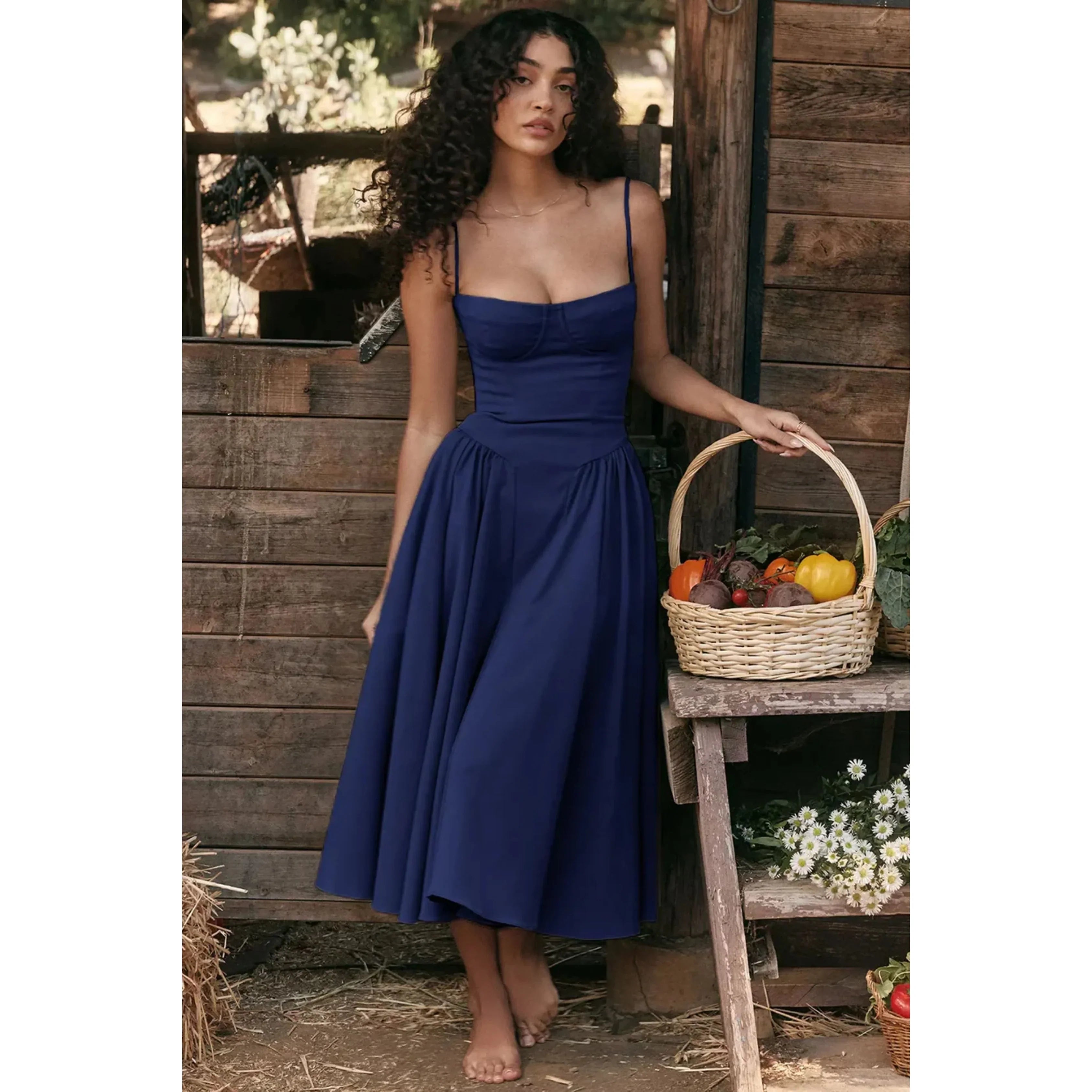 Femmes Robe Midi | Sans Manches