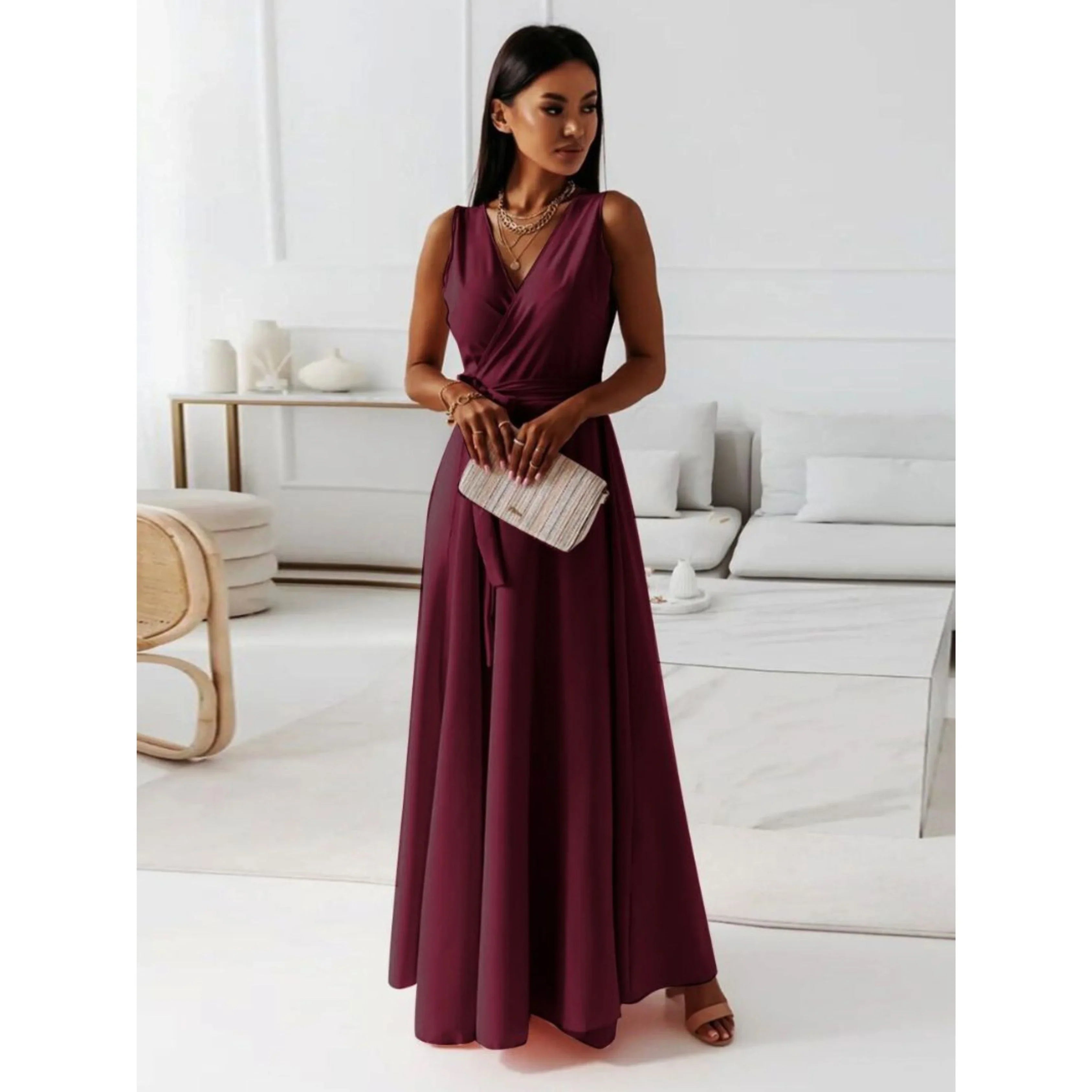 Femmes Robe Col V | Style Chic