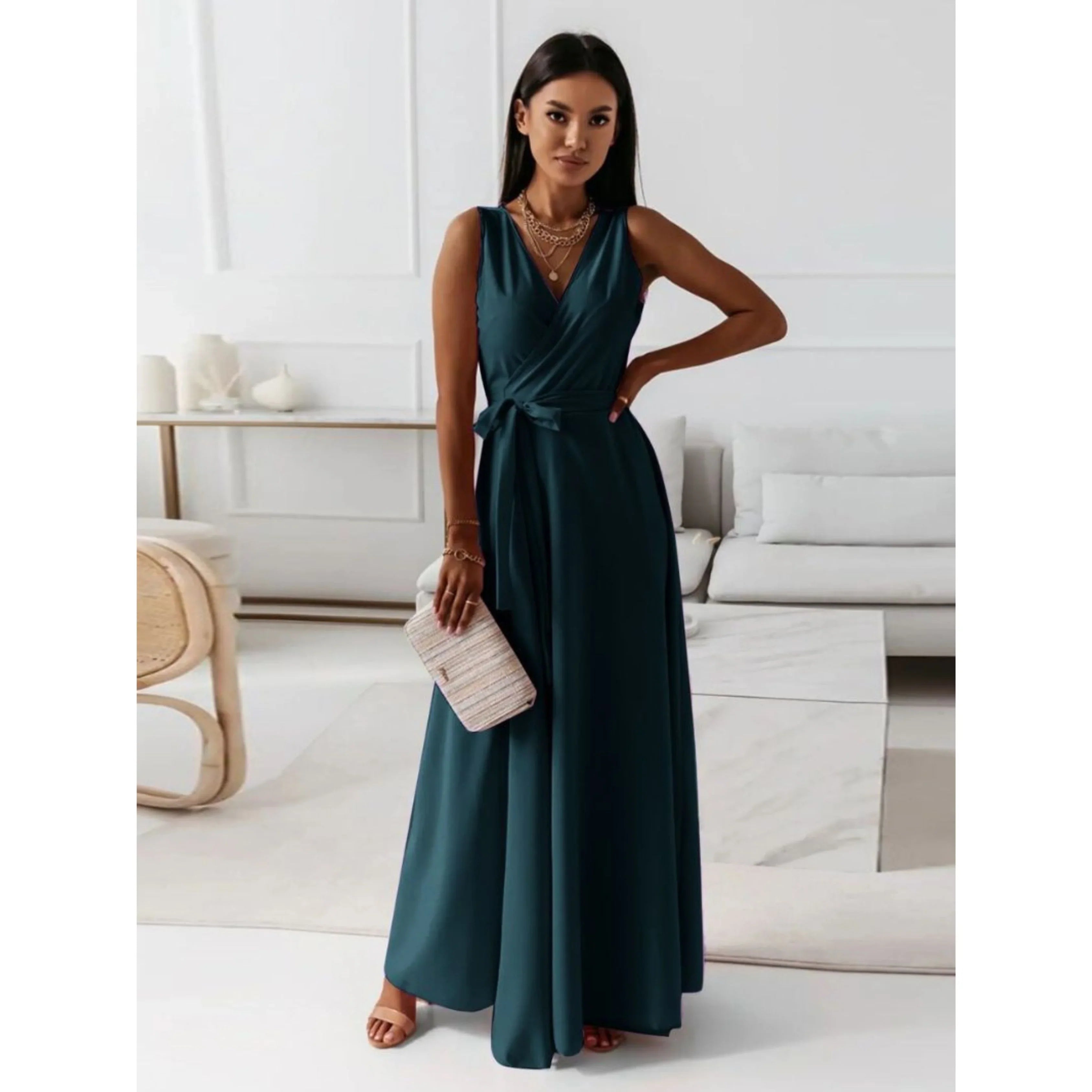 Femmes Robe Col V | Style Chic