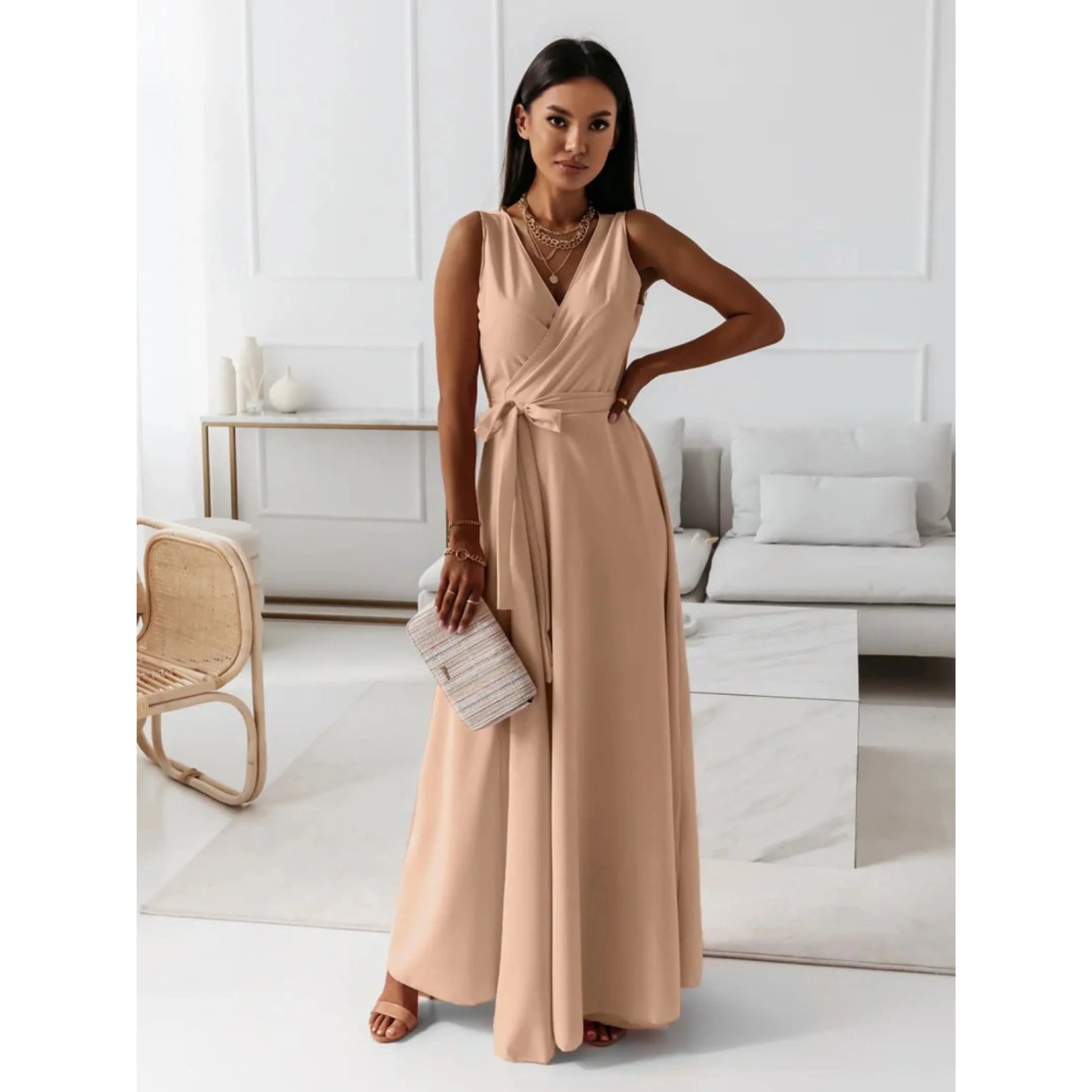 Femmes Robe Col V | Style Chic