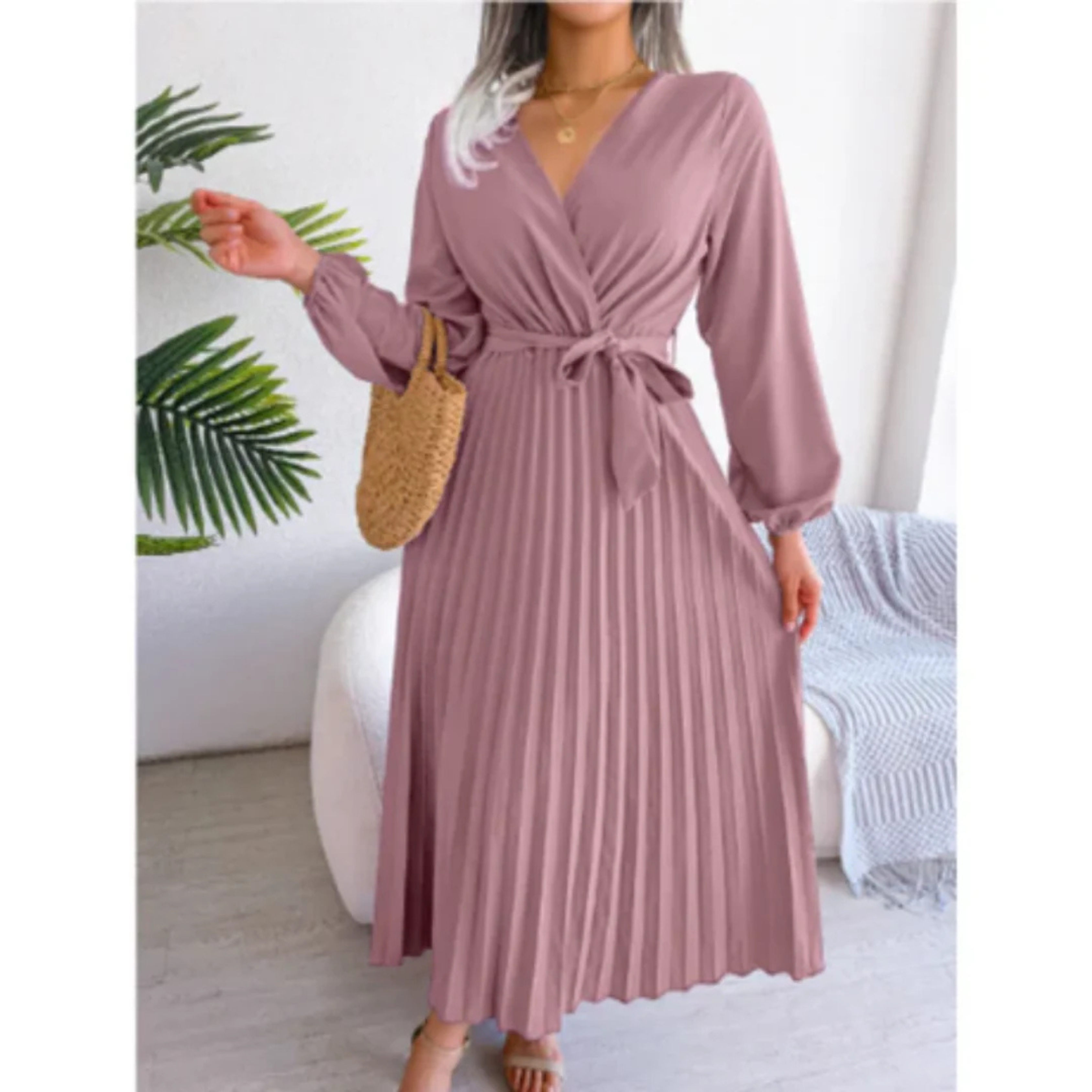 Laurianne | Femme Robe Midi | Coupe Portefeuille Fluide