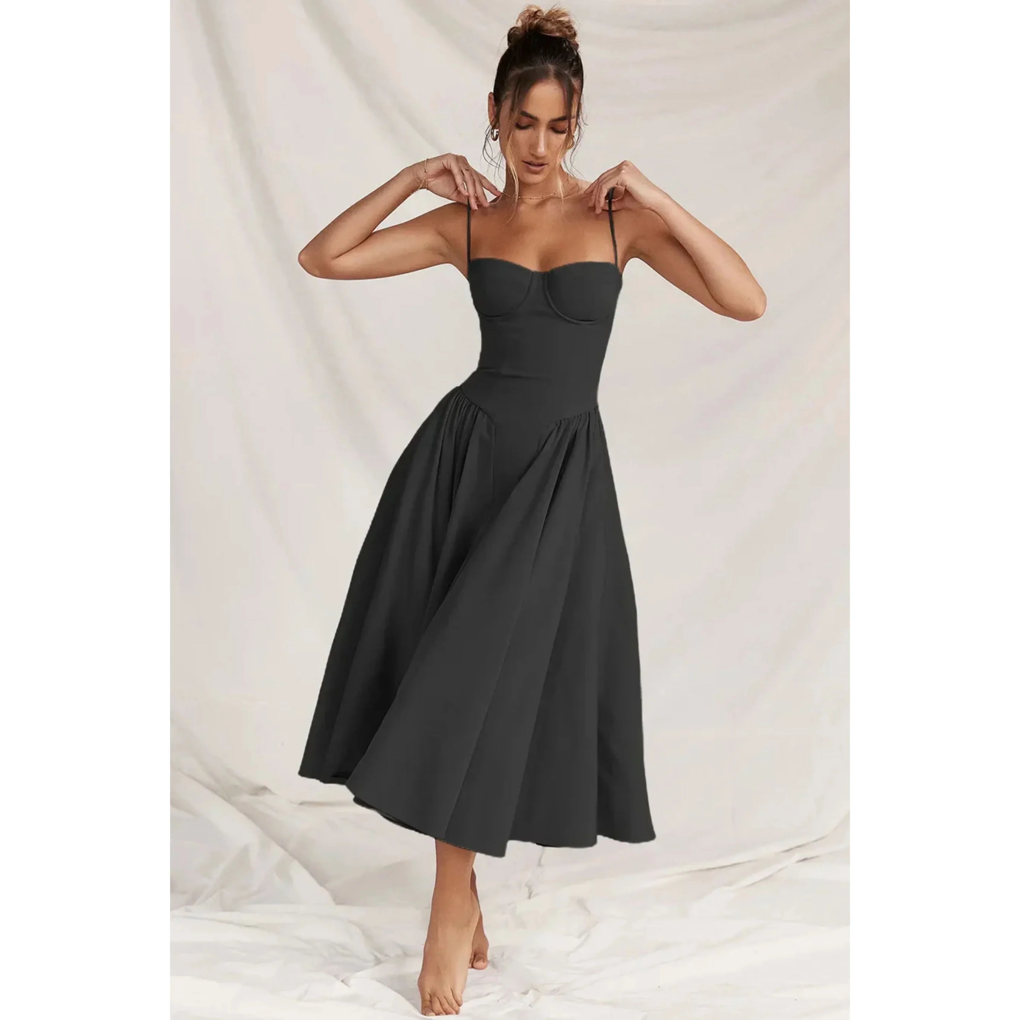 Femmes Robe Midi | Sans Manches