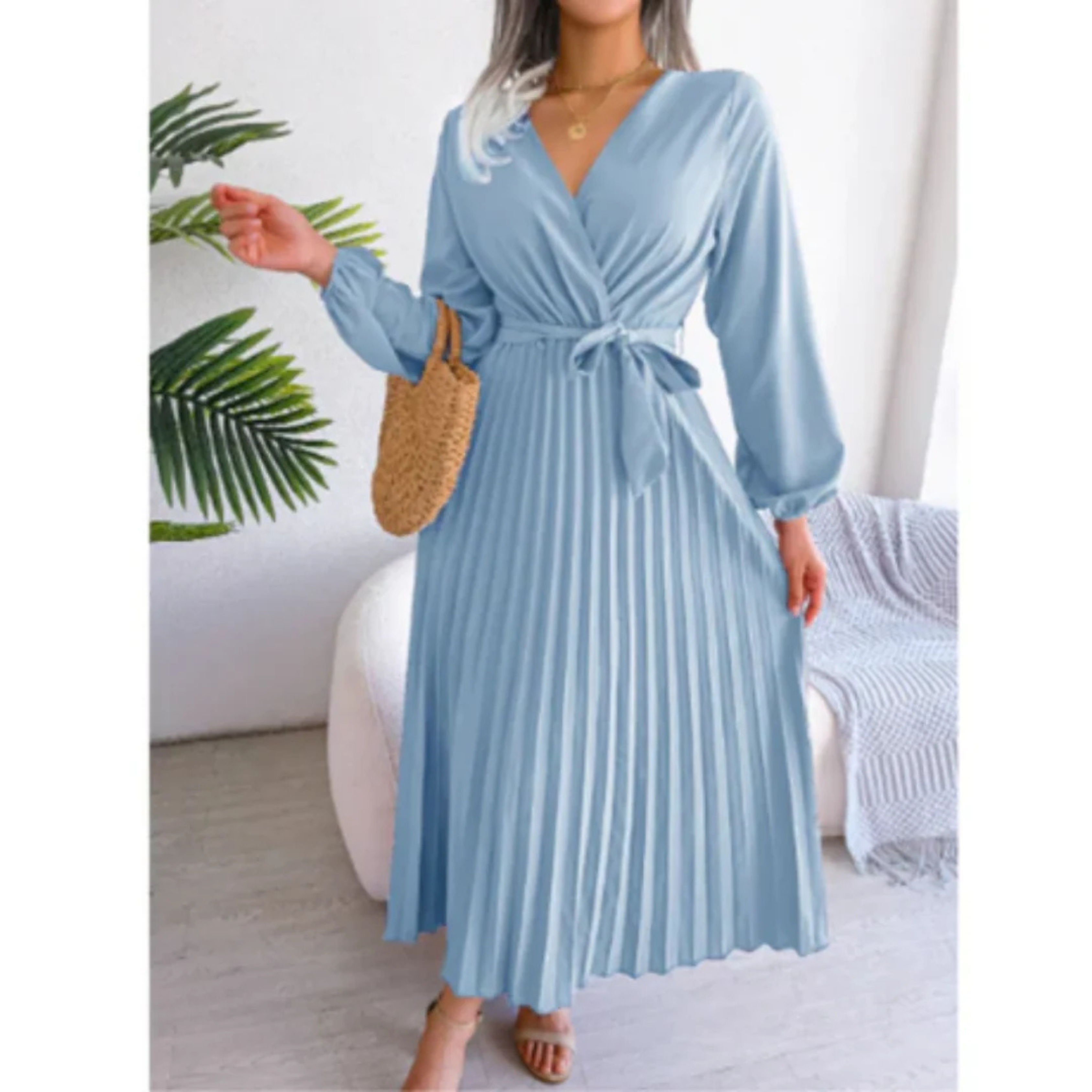 Laurianne | Femme Robe Midi | Coupe Portefeuille Fluide