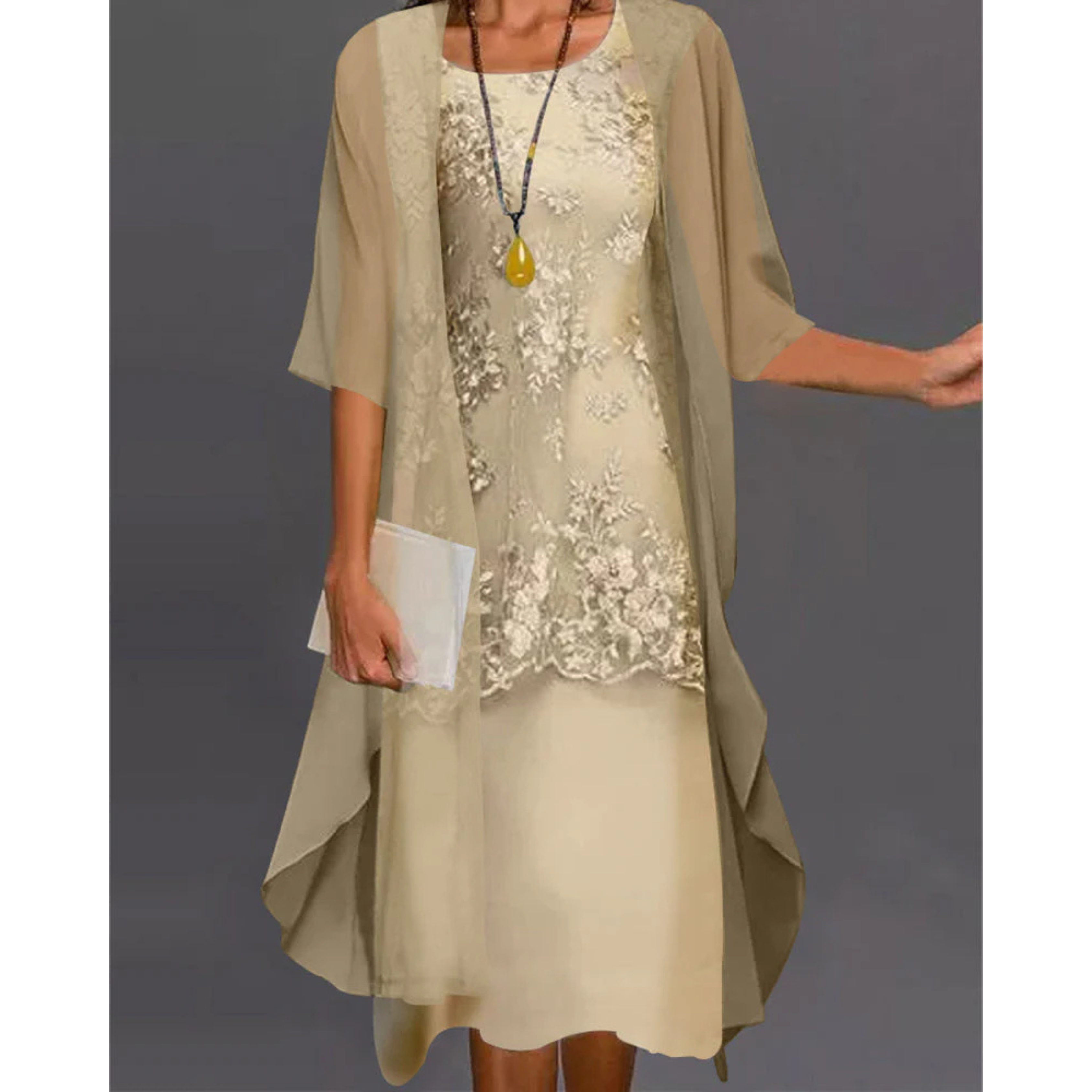 Femmes Ensemble Chiffon | Robe Deux Pièces