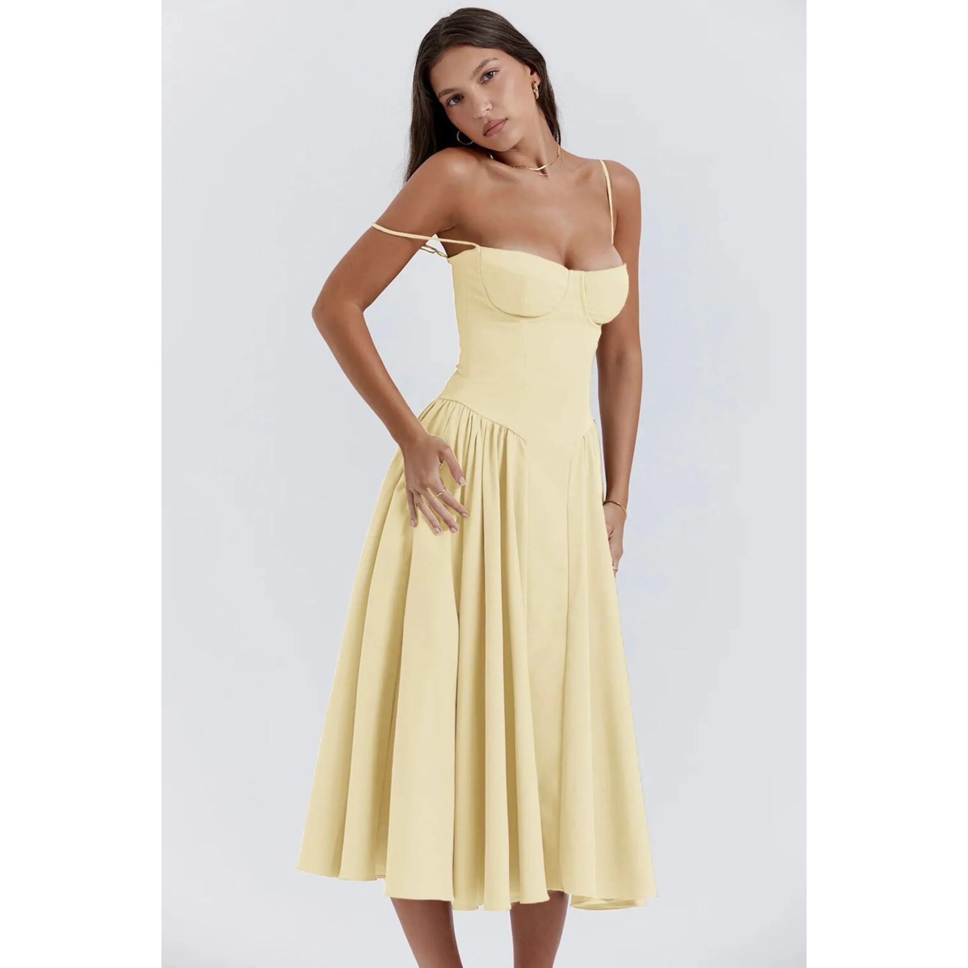 Femmes Robe Midi | Sans Manches
