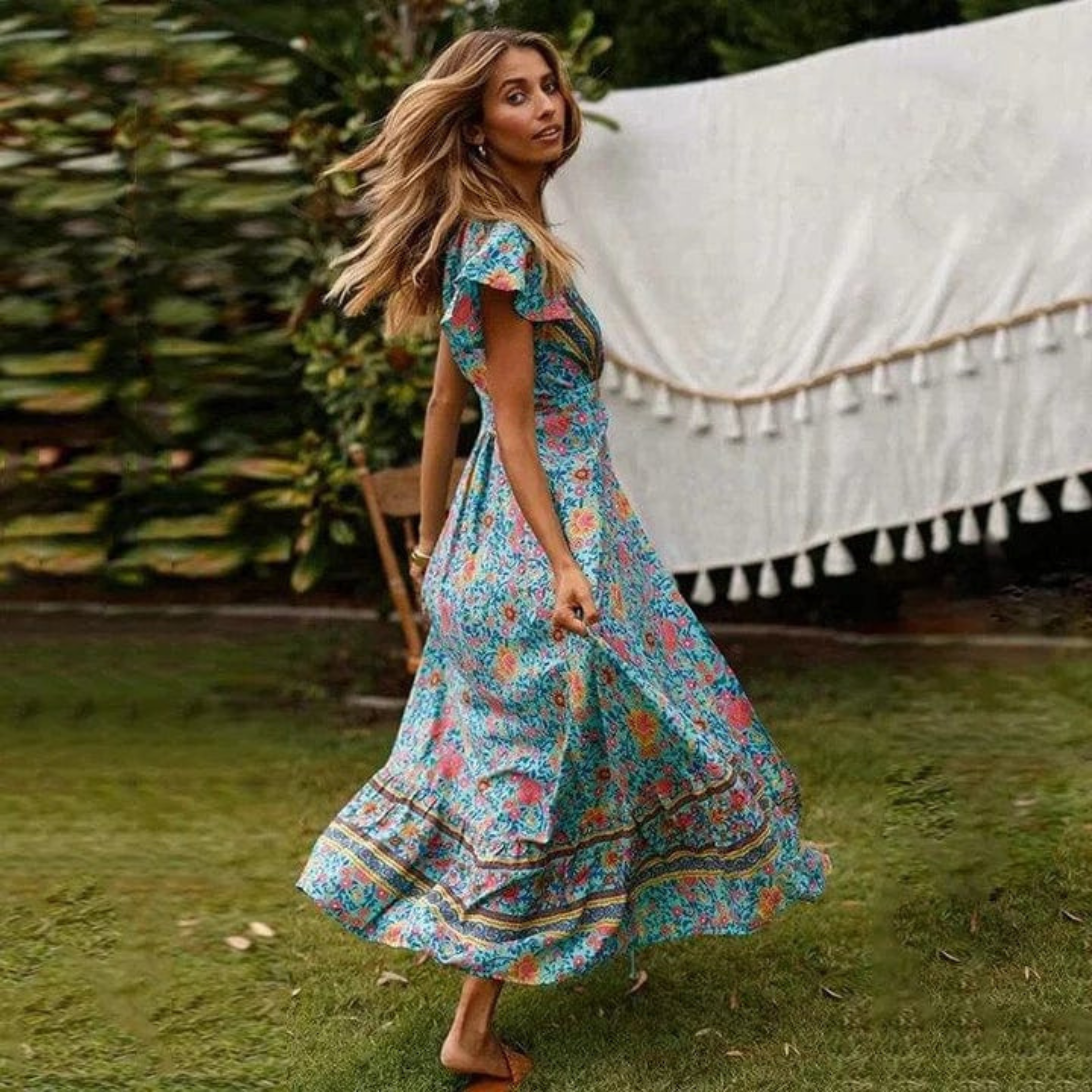 Femmes Robe Maxi | Fente Haute Moderne