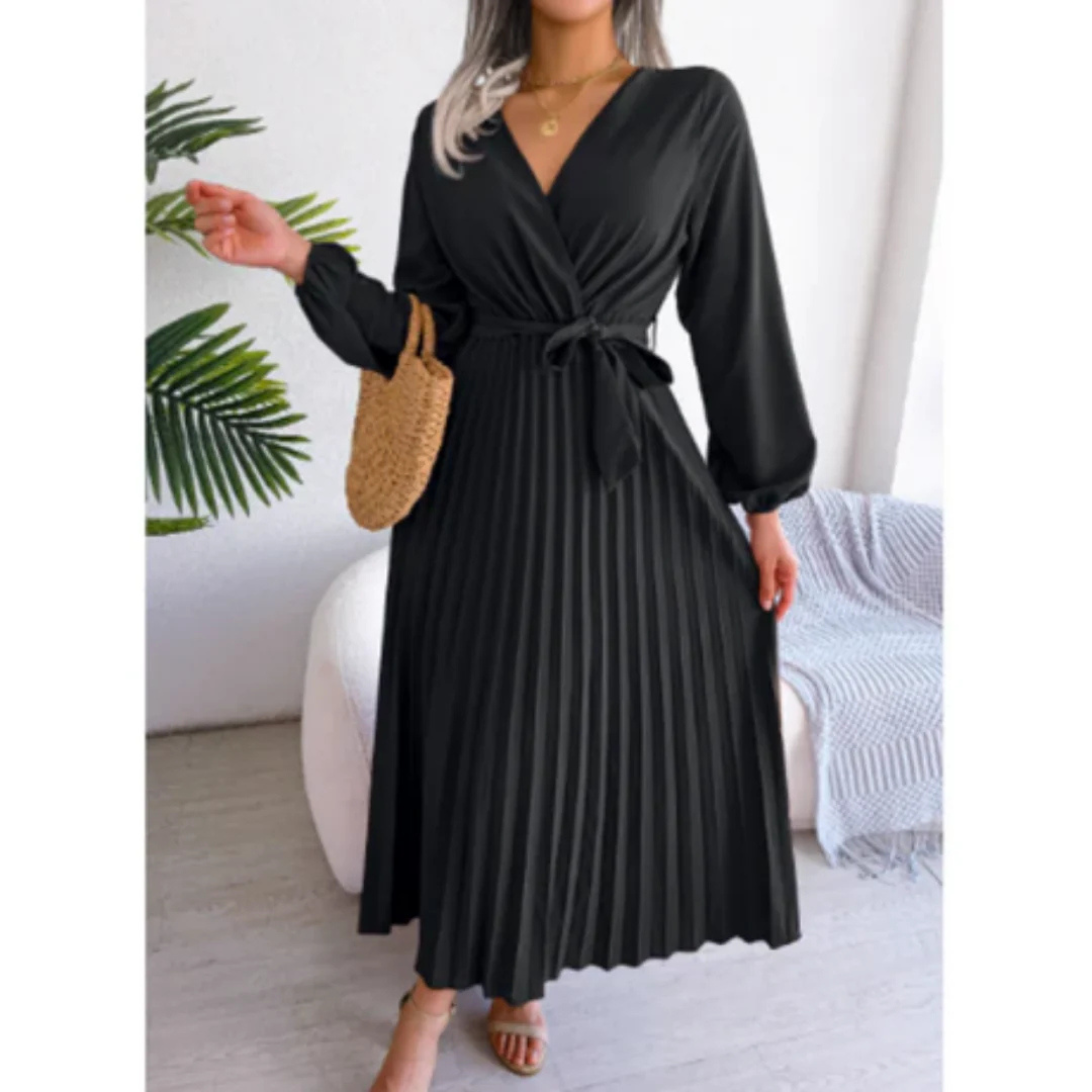 Laurianne | Femme Robe Midi | Coupe Portefeuille Fluide