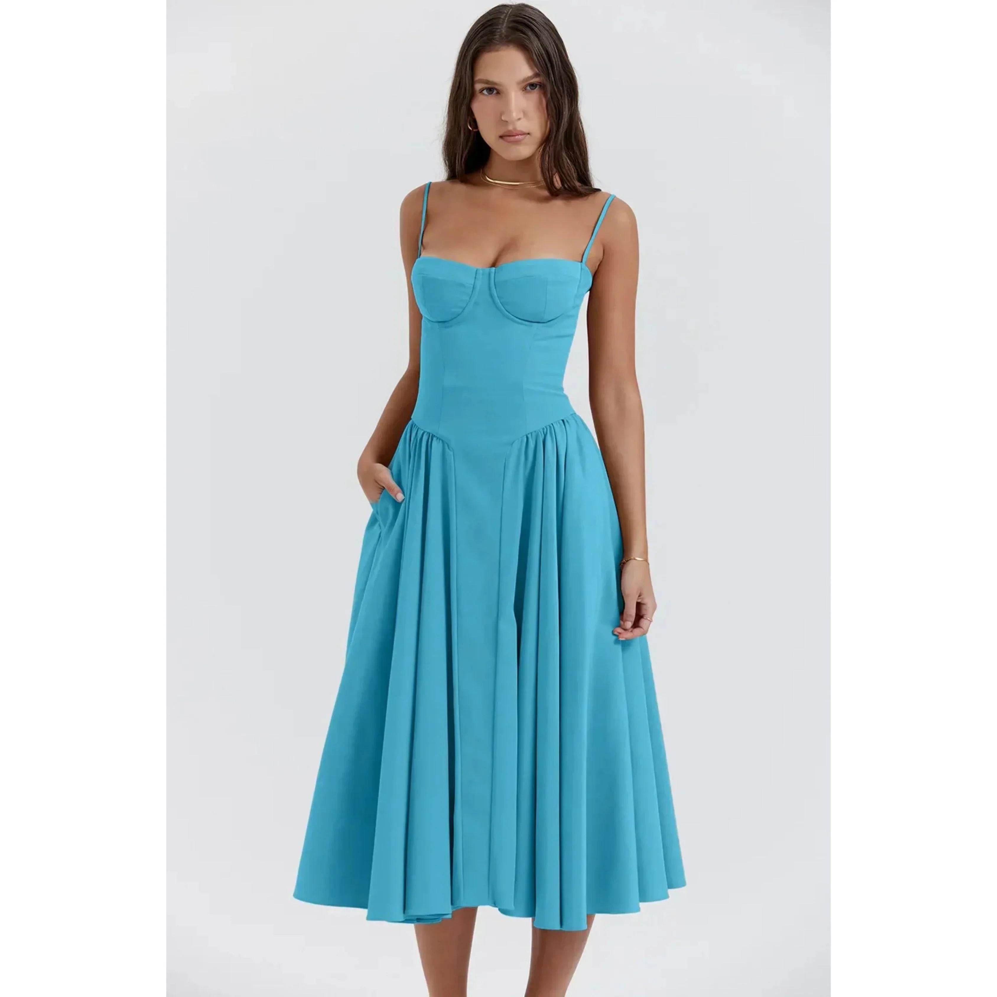Femmes Robe Midi | Sans Manches