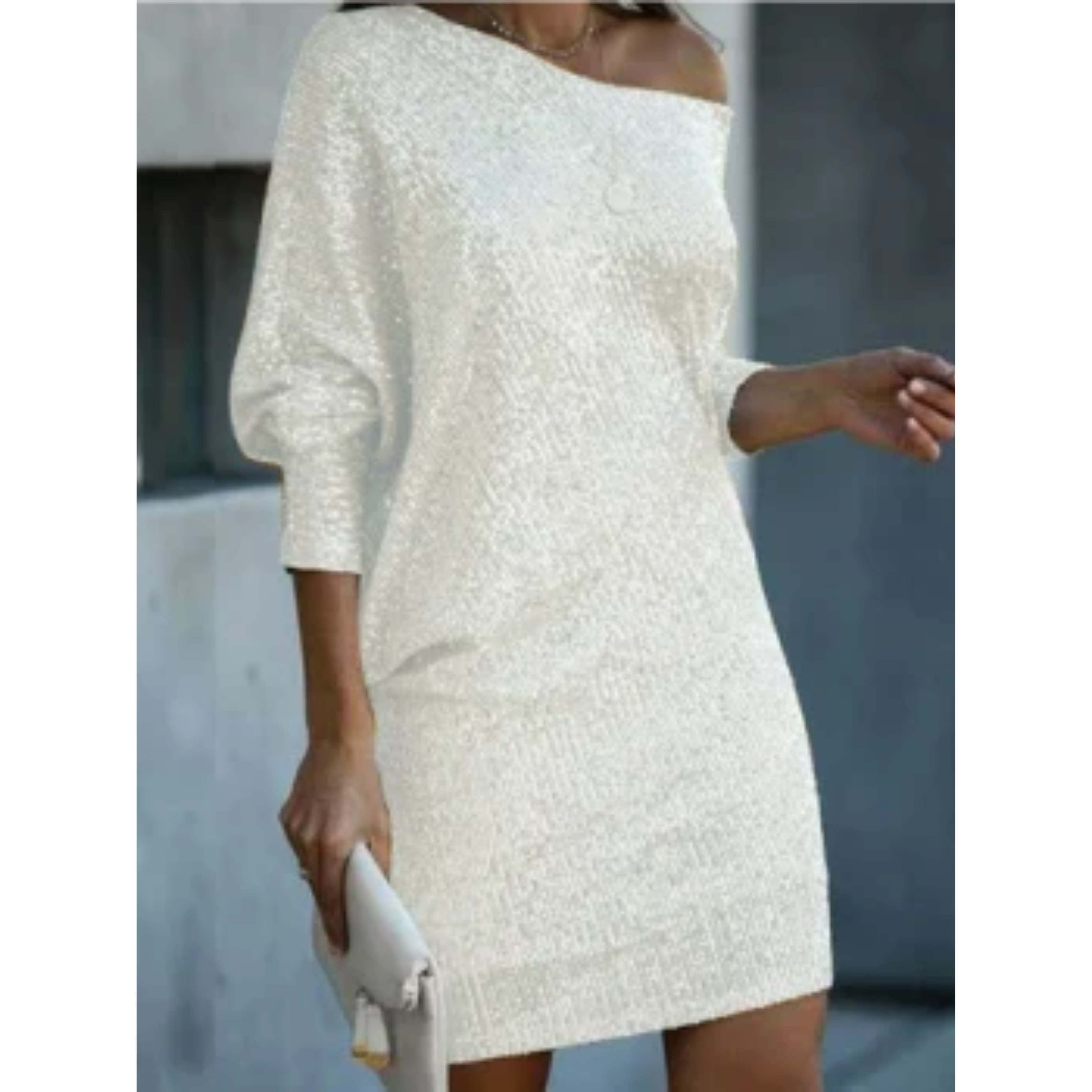 Femmes Robe de Soirée | Sequins Contrastés