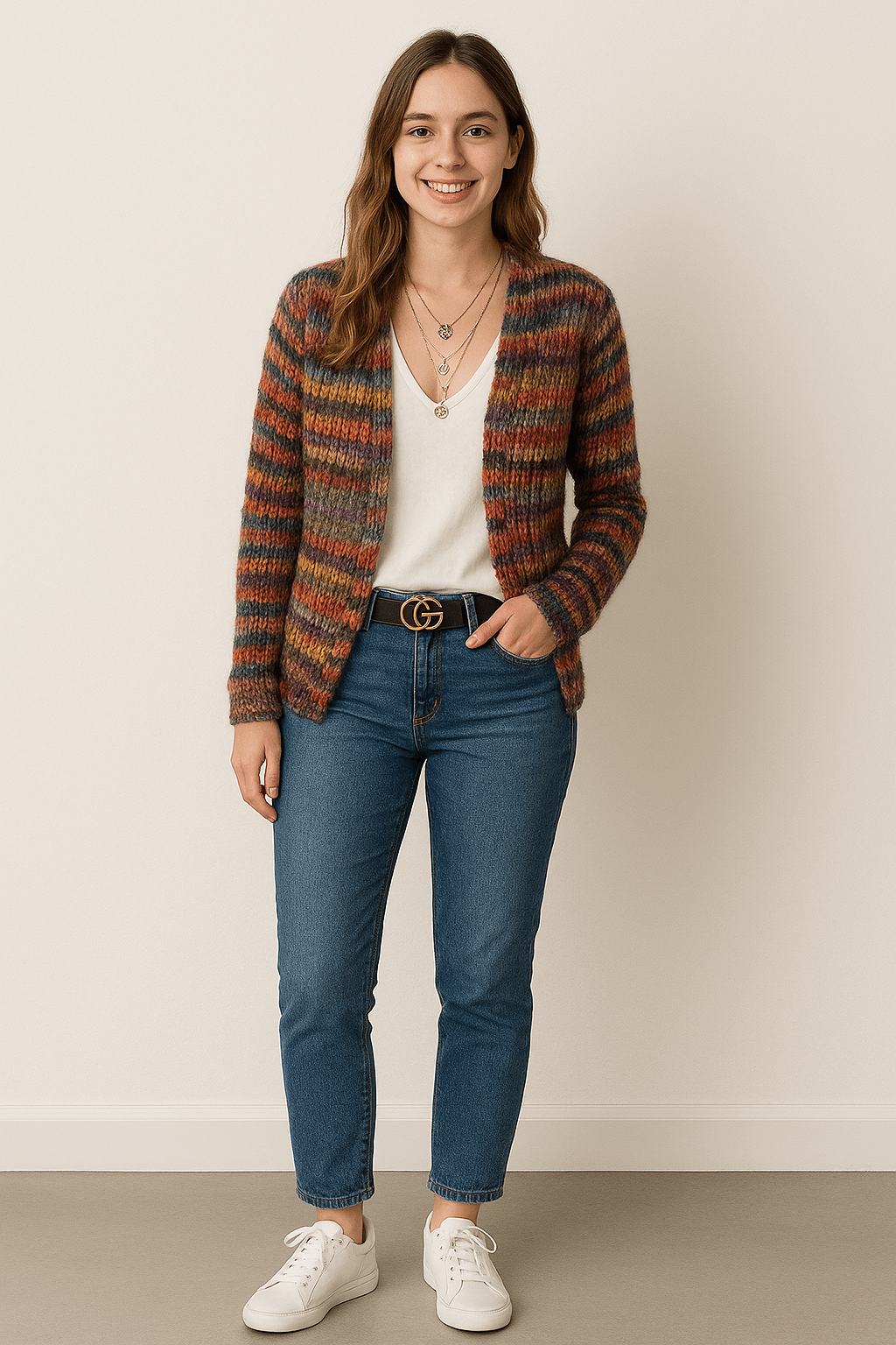 Faustine | Cardigan multicolore pour femme | Moderne